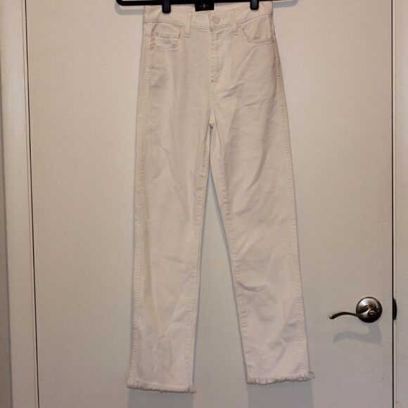 7 For All Mankind White Jeans Women Size 25 - Picture 2 of 13